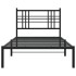 Estructura cama sin colchón con cabecero metal negro 100x190