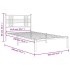 Estructura cama sin colchón con cabecero metal negro 100x190