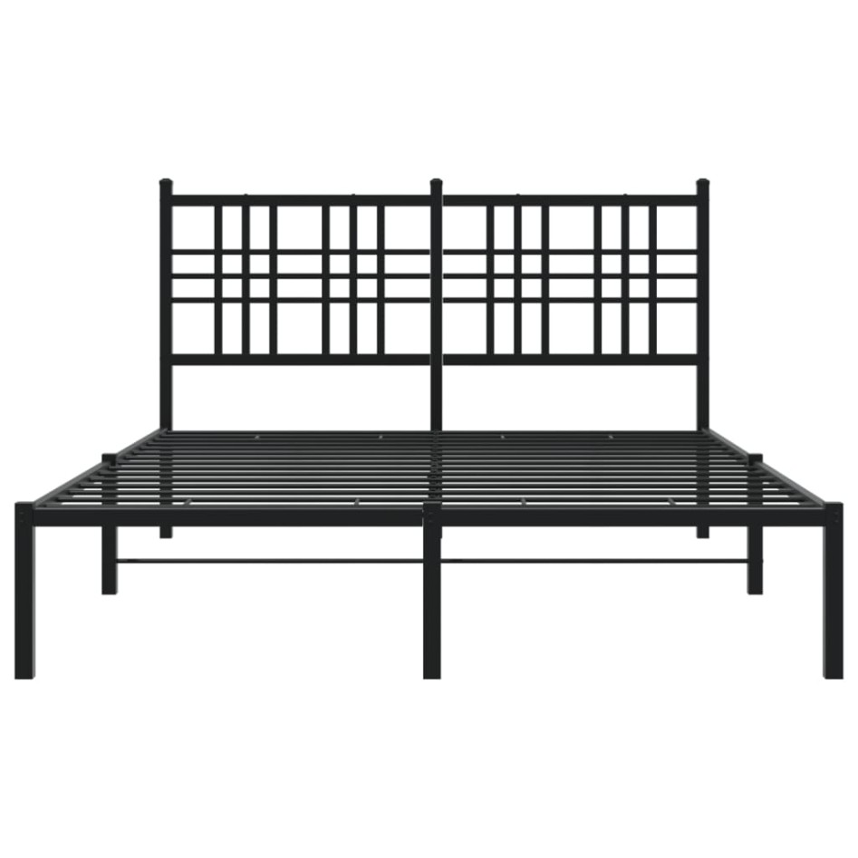 Estructura cama sin colchón con cabecero metal negro 140x190