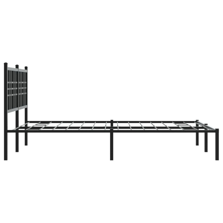 Estructura cama sin colchón con cabecero metal negro 140x190
