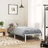 Estructura cama sin colchón con cabecero metal blanco 80x200