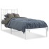 Estructura cama sin colchón con cabecero metal blanco 80x200