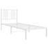Estructura cama sin colchón con cabecero metal blanco 80x200