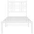 Estructura cama sin colchón con cabecero metal blanco 80x200