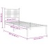 Estructura cama sin colchón con cabecero metal blanco 80x200
