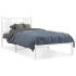 Estructura cama sin colchón con cabecero metal blanco 90x200