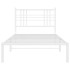 Estructura cama sin colchón con cabecero metal blanco 90x200