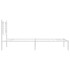 Estructura cama sin colchón con cabecero metal blanco 90x200