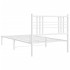 Estructura cama sin colchón con cabecero metal blanco 90x200