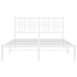 Estructura cama sin colchón con cabecero metal blanco