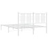Estructura cama sin colchón con cabecero metal blanco