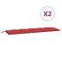 Cojines de banco de jardín 2 uds tela Oxford rojo 180x50x7