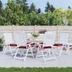 Cojines silla de jardín 6 uds tela Oxford rojo tinto 40x40x7 cm