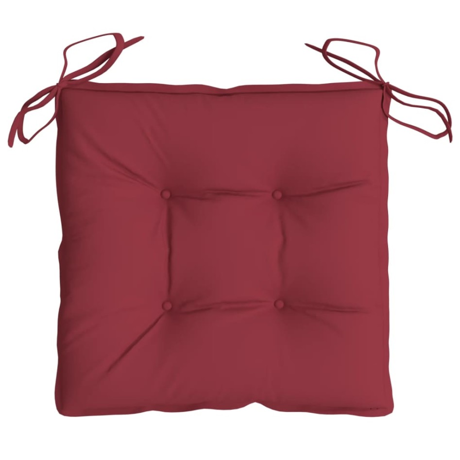 Cojines silla de jardín 6 uds tela Oxford rojo tinto 40x40x7