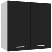 Armario colgante de cocina madera ingeniería negra 60x31x60 cm