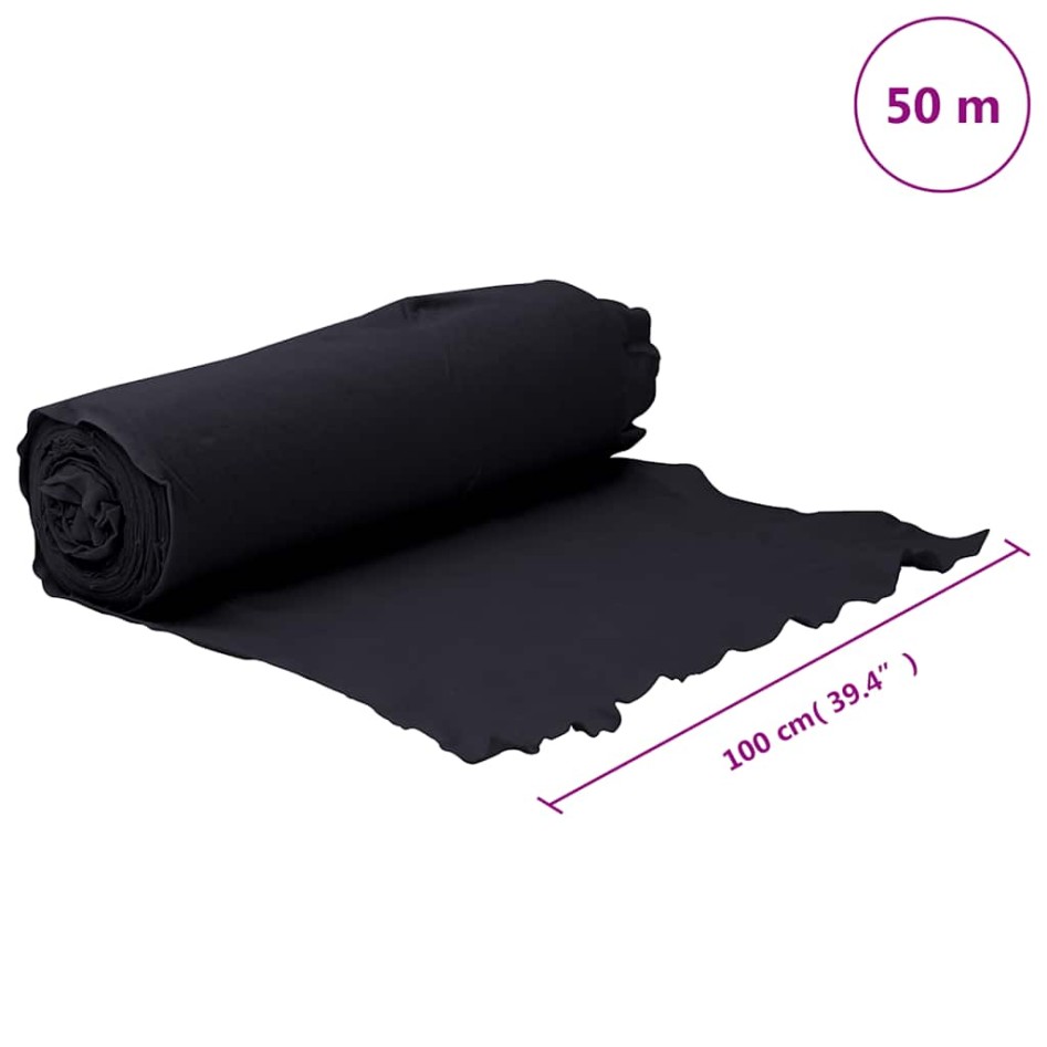 Membrana geotextil fibra de poliéster negro 1x10