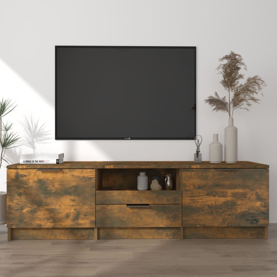 Mueble para TV madera contrachapada roble ahumado