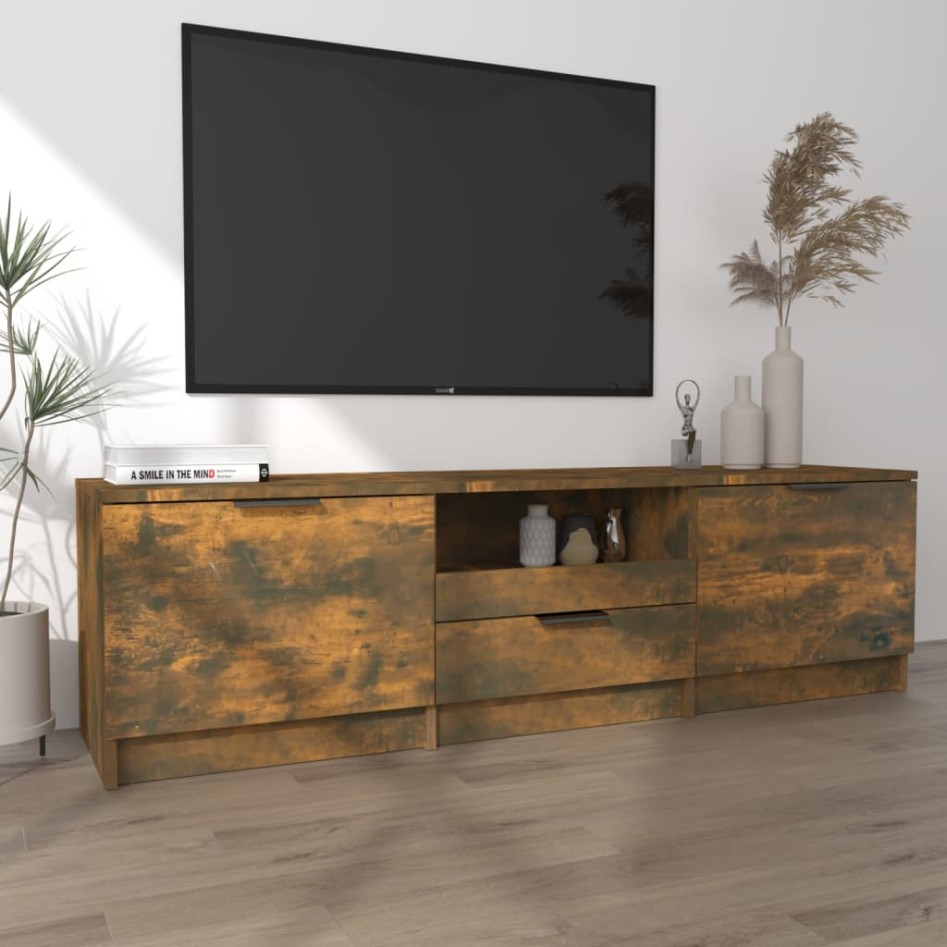 Mueble para TV madera contrachapada roble ahumado