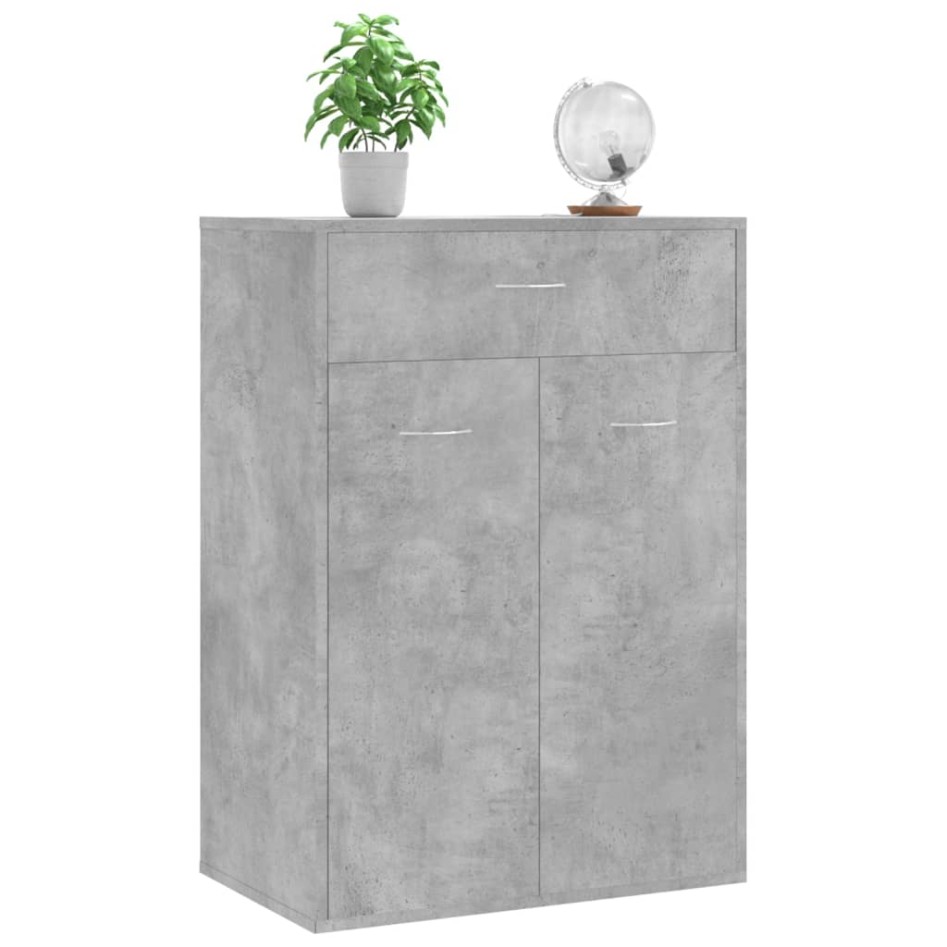 Mueble zapatero de contrachapada gris hormigón 60x35x84