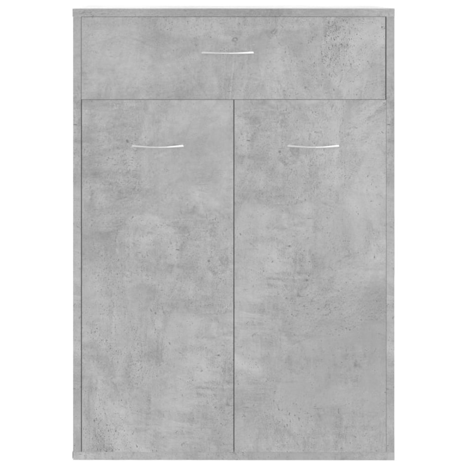 Mueble zapatero de contrachapada gris hormigón 60x35x84