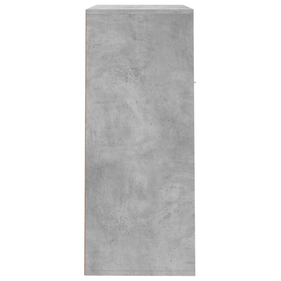 Mueble zapatero de contrachapada gris hormigón 60x35x84