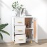 Aparador de madera contrachapada blanco brillante 69,5x34x90