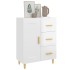 Aparador de madera contrachapada blanco brillante 69,5x34x90