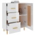 Aparador de madera contrachapada blanco brillante 69,5x34x90