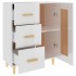 Aparador de madera contrachapada blanco brillante 69,5x34x90