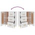 Aparador de madera contrachapada blanco brillante 69,5x34x90