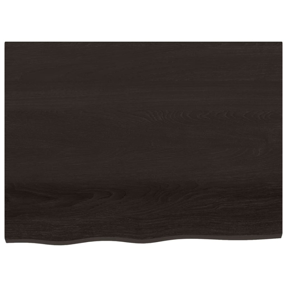 Encimera baño madera maciza tratada marrón oscuro