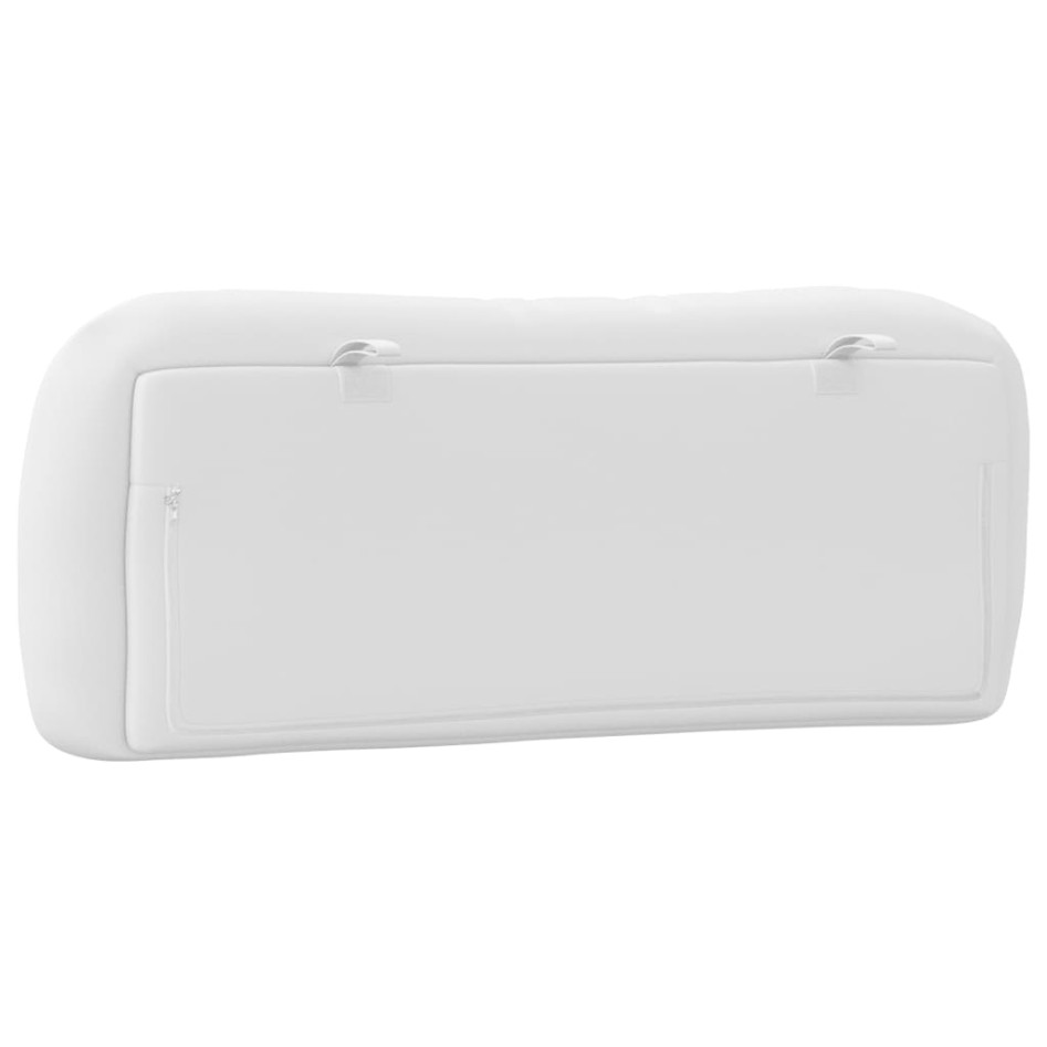 Cabecero de cama acolchado cuero sintético blanco 100