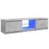 Mueble de TV con luces LED gris hormigón 140x40x35,5