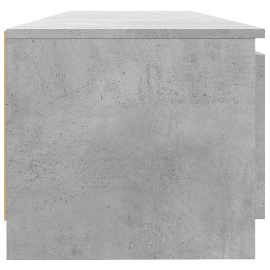 Mueble de TV con luces LED gris hormigón 140x40x35,5