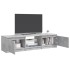 Mueble de TV con luces LED gris hormigón 140x40x35,5
