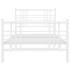 Estructura cama sin colchón con estribo metal blanco 100x190