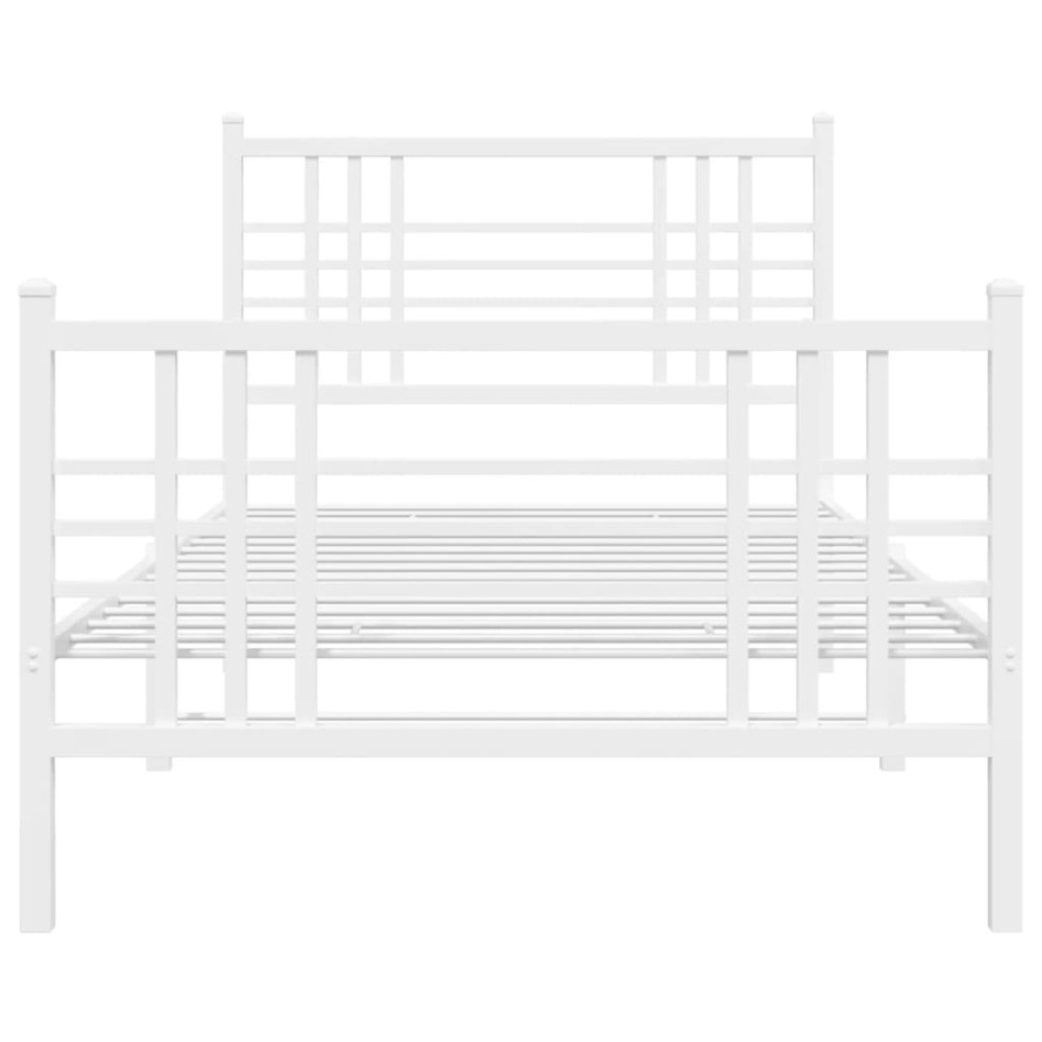 Estructura cama sin colchón con estribo metal blanco 100x190