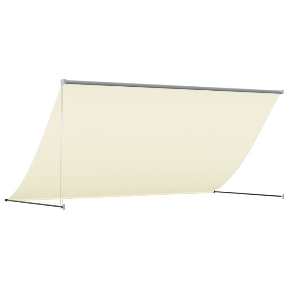 Toldo retráctil de tela y acero crema 300x150