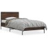 Estructura cama madera ingeniería metal roble marrón 90x200
