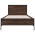 Estructura cama madera ingeniería metal roble marrón 90x200