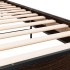 Estructura cama madera ingeniería metal roble marrón 90x200