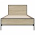 Estructura cama madera ingeniería metal roble Sonoma 100x200