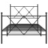 Estructura cama sin colchón con estribo metal negro 90x190