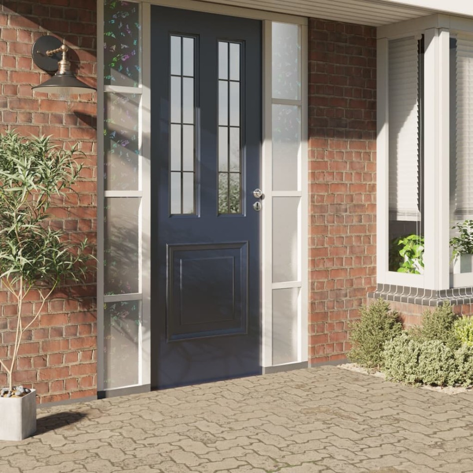 Láminas de ventana esmerilada 5 uds PVC estampado arco iris