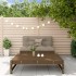 Juego de muebles jardín 2 pzas madera maciza pino marrón
