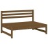 Juego de muebles jardín 2 pzas madera maciza pino marrón