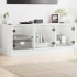 Mueble de TV con puertas de vidrio blanco 102x37x42