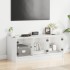 Mueble de TV con puertas de vidrio blanco 102x37x42