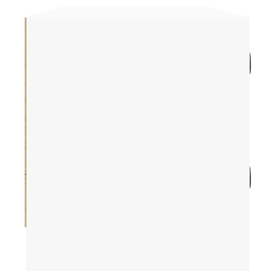 Mueble de TV con puertas de vidrio blanco 102x37x42