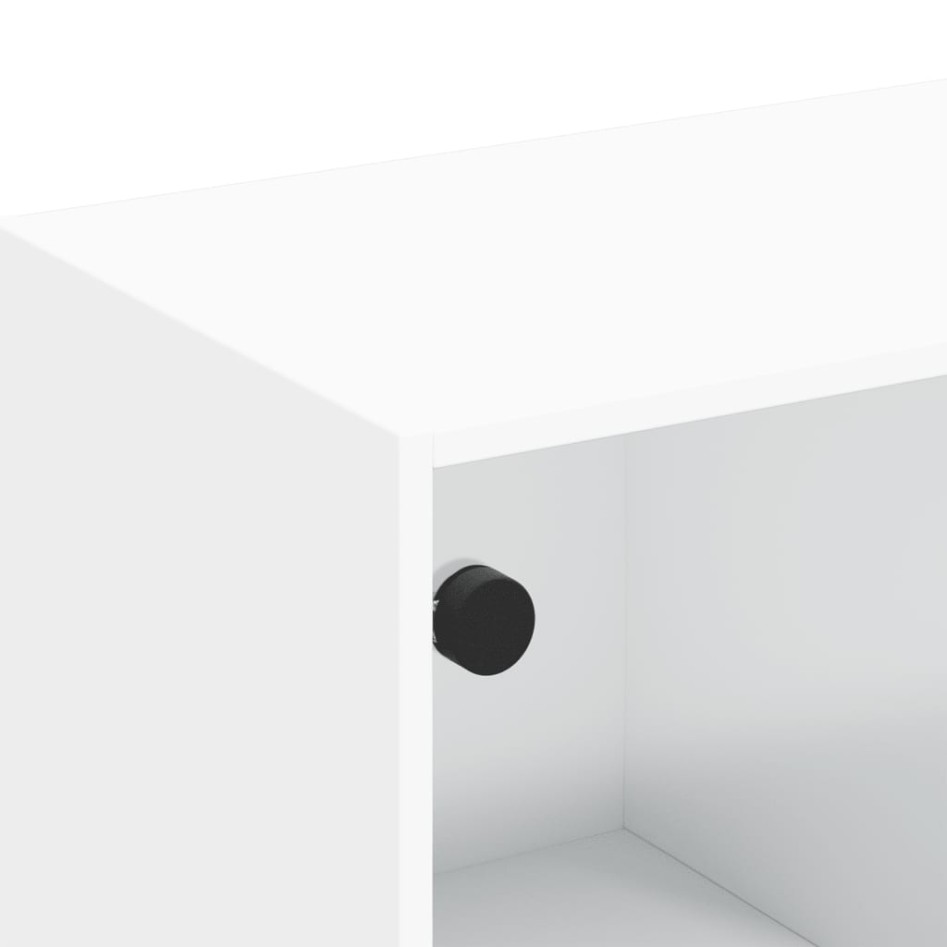 Mueble de TV con puertas de vidrio blanco 102x37x42